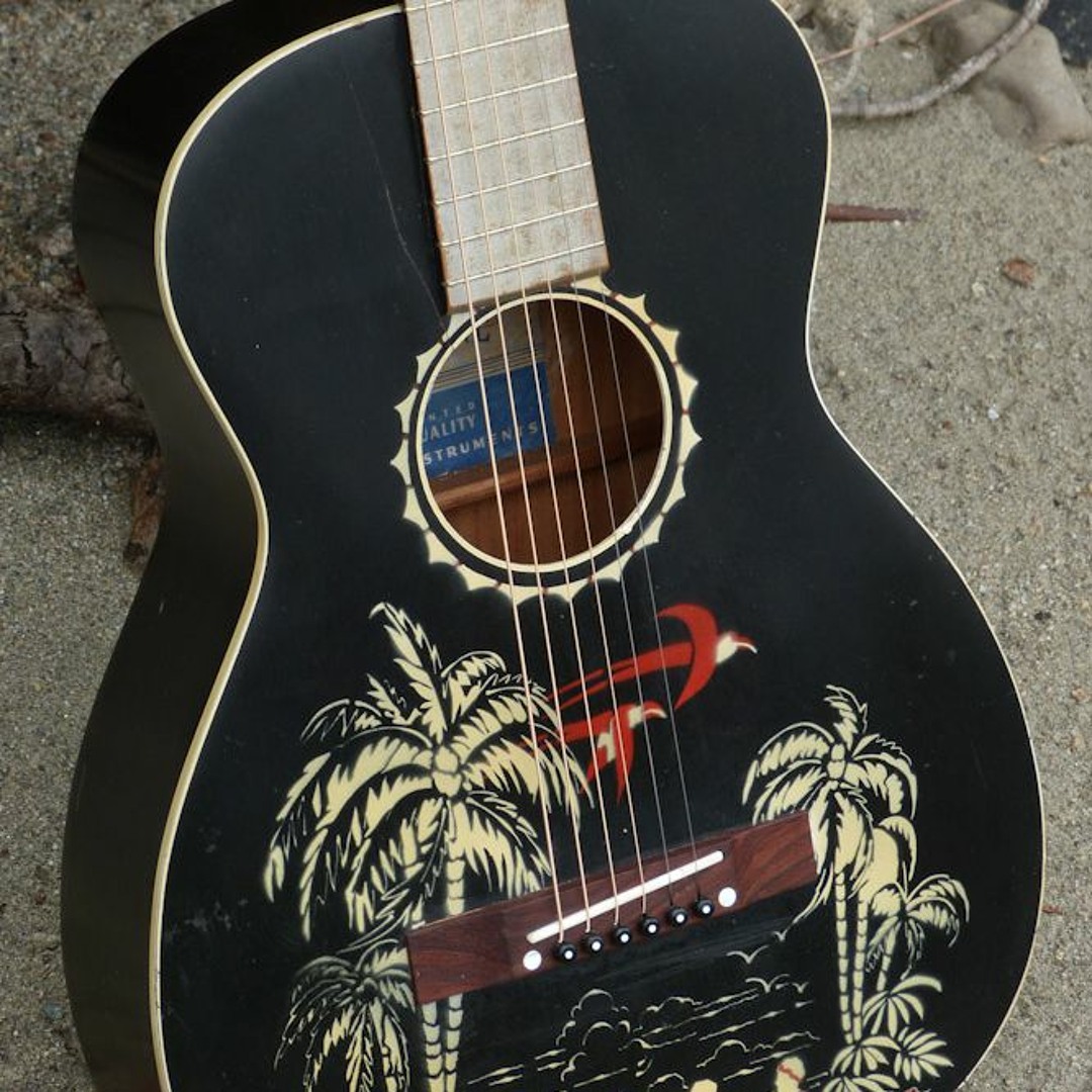 Stream 1937 Harmony-made Supertone Hawaiian-stencil parlor guitar Stream 1937 Harmony-made Supertone Hawaiian-stencil parlor guitar