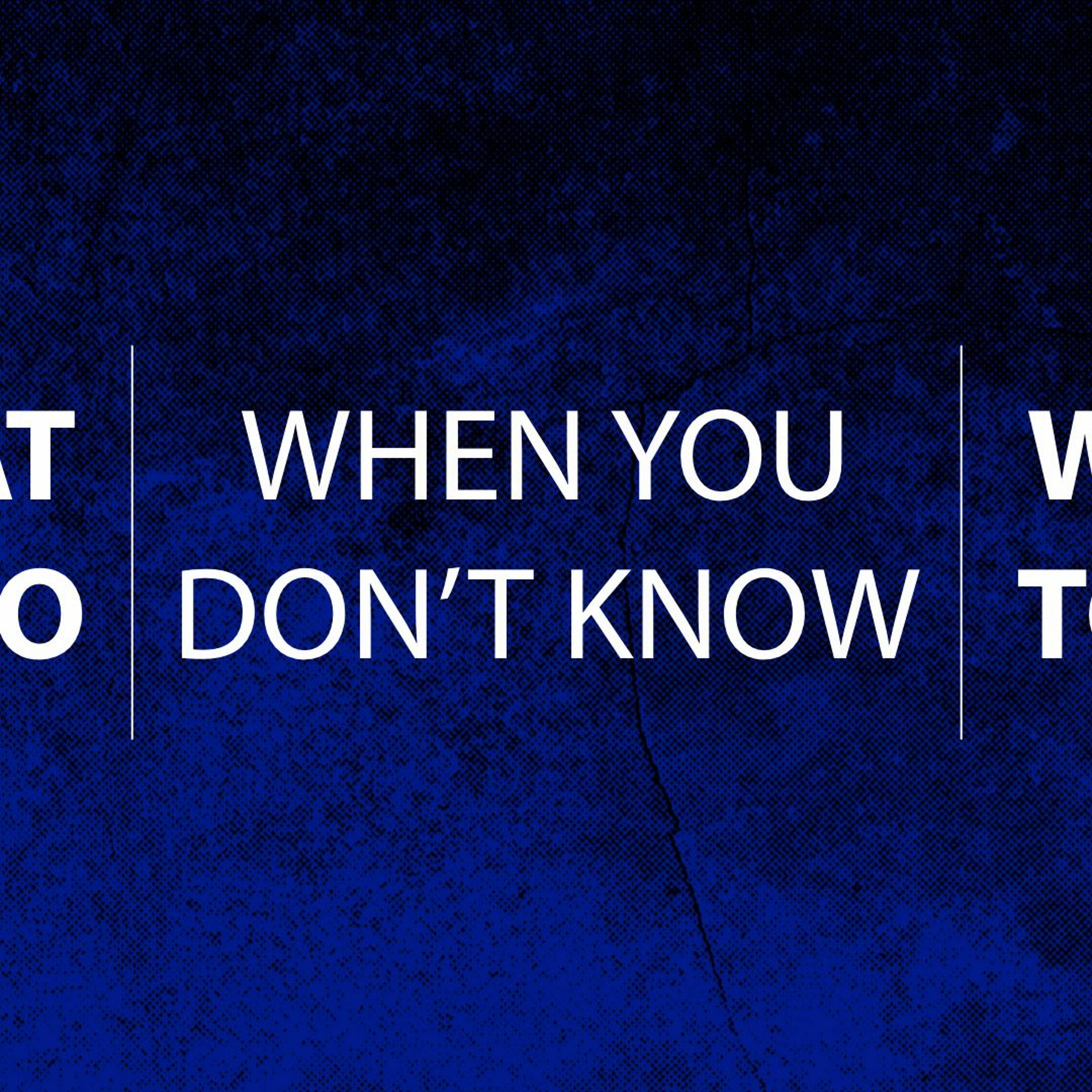 What To Do When You Don't Know What To Do episode artwork