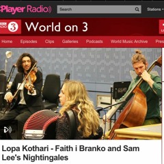 Radio BBC 3 World on 3: Faith I Branko Live Session