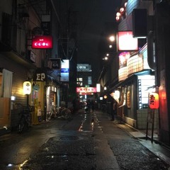 雨の中を歩きます