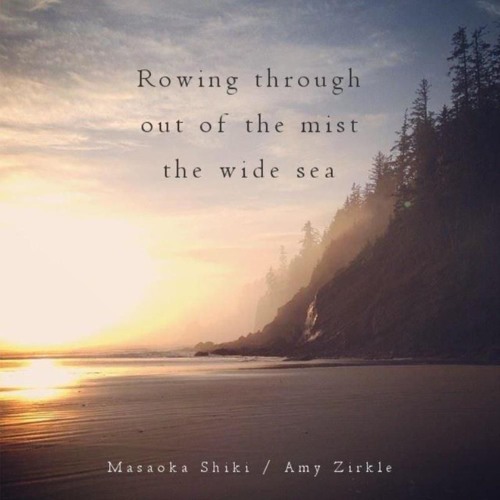 NH126: rowing through / out of the mist / the wide sea