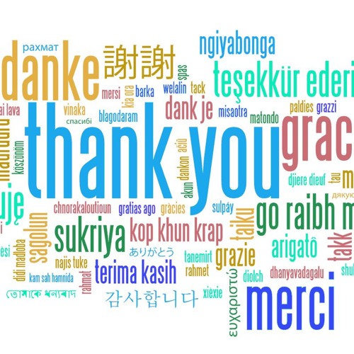 Thank You, Danke, Merci, ありがと、그리고 고마워요