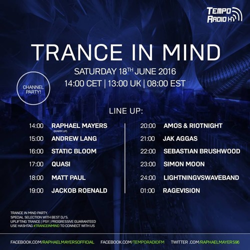Trance In Mind With Lightning Vs. Waveband Guest Mix @ Tempo - Radio.com (18.06.2016)