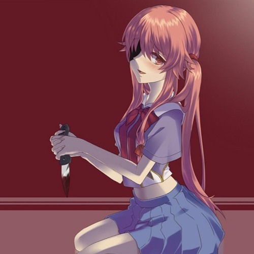 Anime girl holding knife