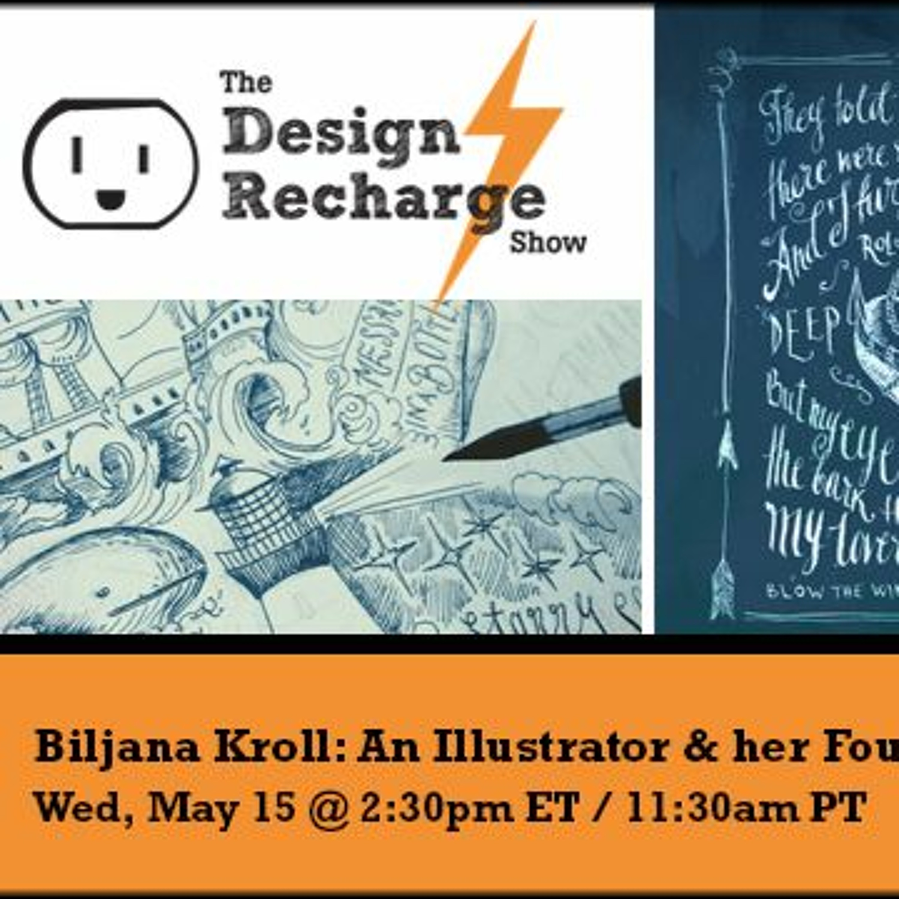 THE DESIGN RECHARGE SHOW: Biljana Kroll // The Illustrator & Her Fountain Pen episode artwork