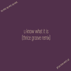 u know what it is (thrice groove remix)