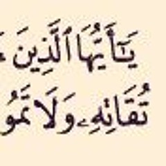 قران quran       يا أيها الذين آمنوا اتقوا الله حق تقاته ولا تموتن إلا وأنتم مسلمون واعتصموا