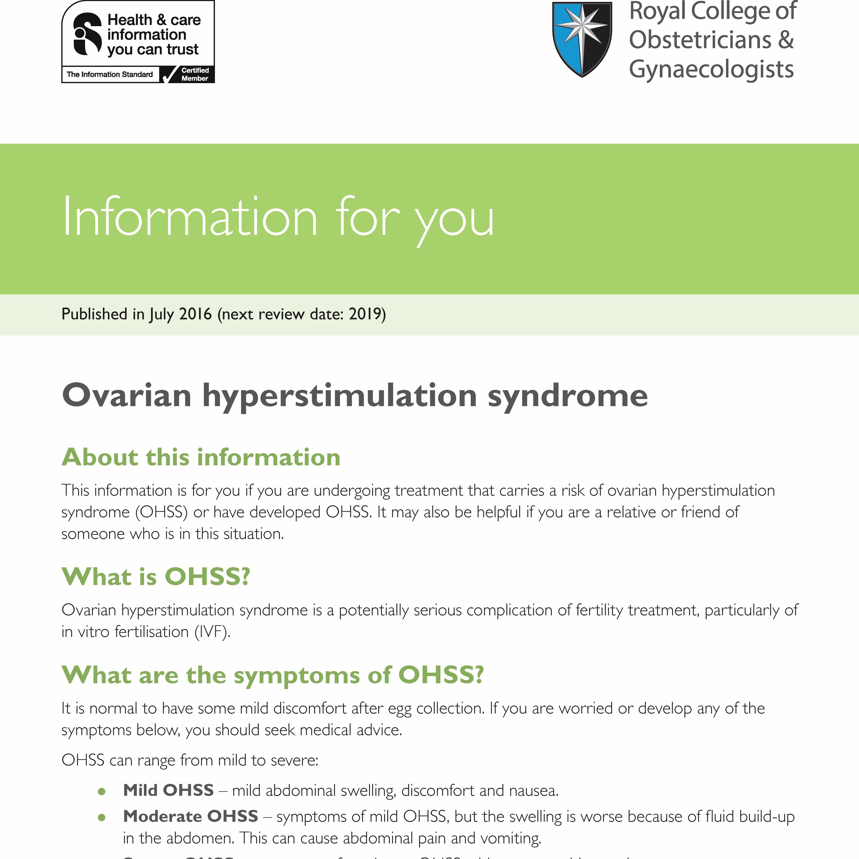 Ovarian Hyperstimulation Syndrome
