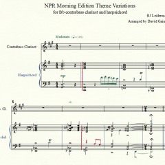 NPR Morning Edition Theme And Variations for Bb contrabass clarinet and harpsichord