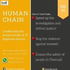 FITE Human chain condemning brutal murder of IT employee Swathi