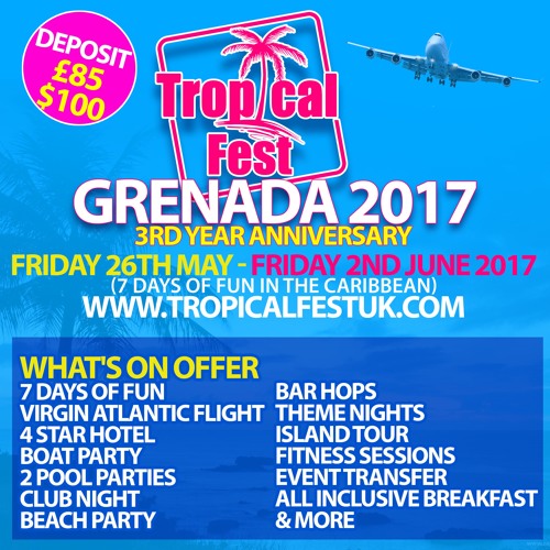 NEW 2016 Trap, HIP HOP ,RnB,Dancehall ,Soca(TROPICAL FEST GRENADA 2017 OFFICIAL MIX CD)