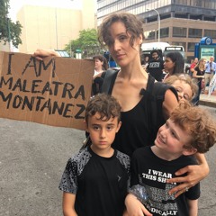 Mother of three brings children to Black Lives Matter rally.