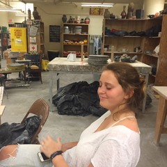 gracie in the pottery studio