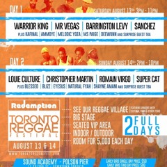 Redemption Toronto Reggae Fest Aug 13-14 2016