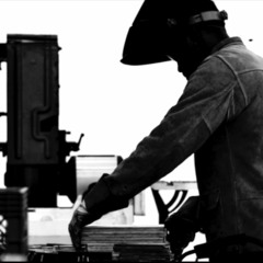 Frank Ocean welding something while a guitar track plays