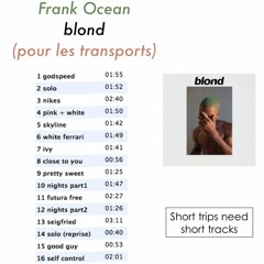 Franck Ocean - Blond (Pour Les Transports)