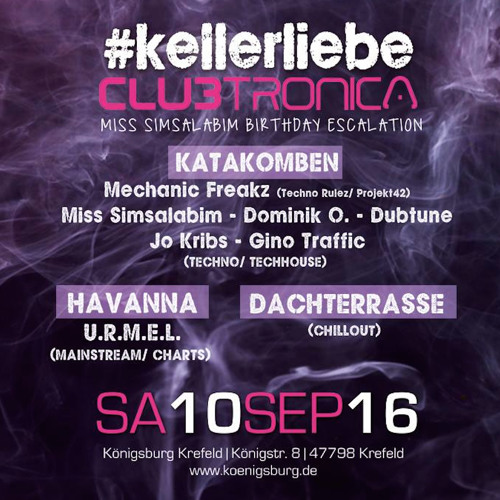Dominik O. 10 09 2016 #kellerliebe Meets Clubtronica @ Katakomben Königsburg Krefeld