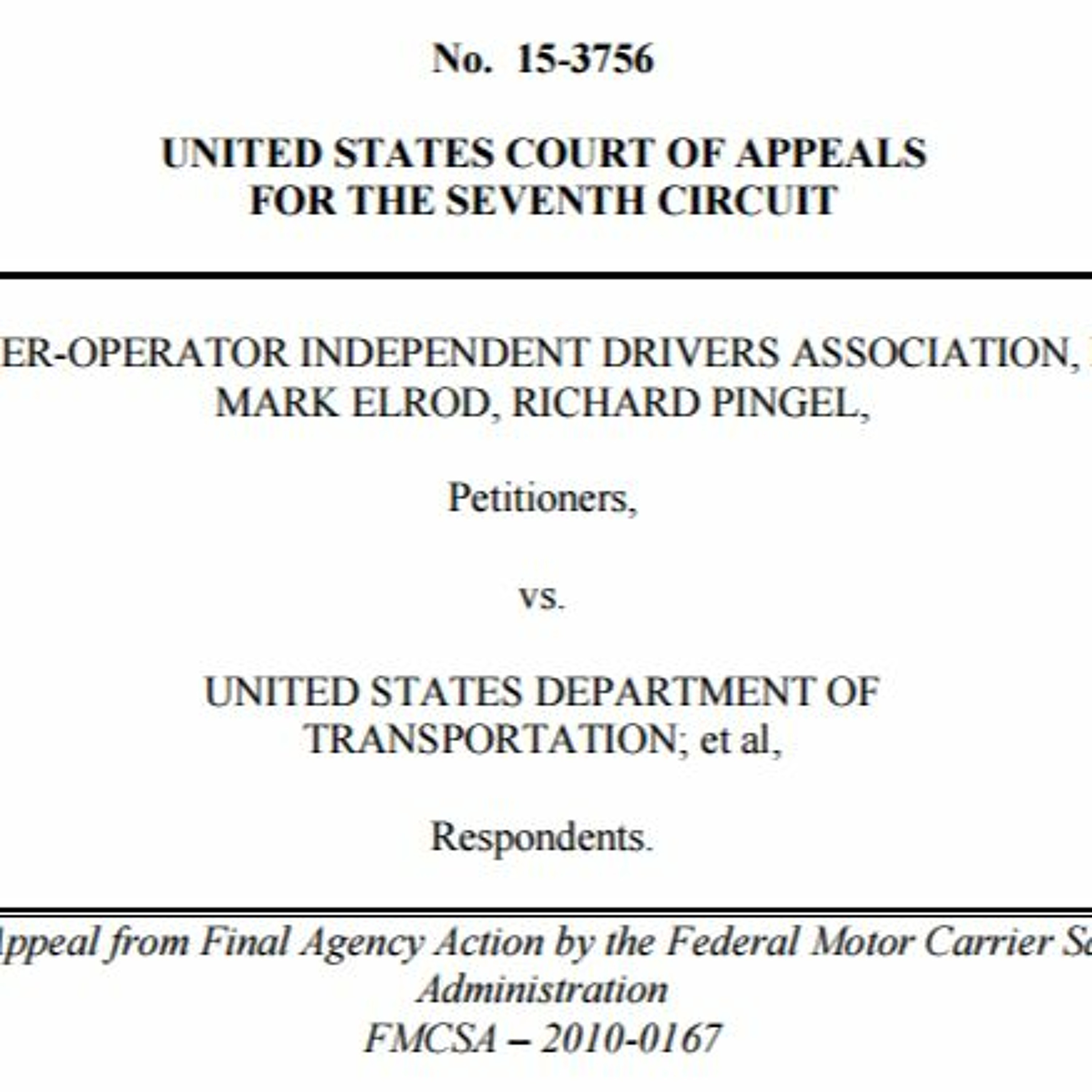 OOIDA v. U.S. DOT's ELD mandate: Oral arguments in the 7th Circuit thumbnail