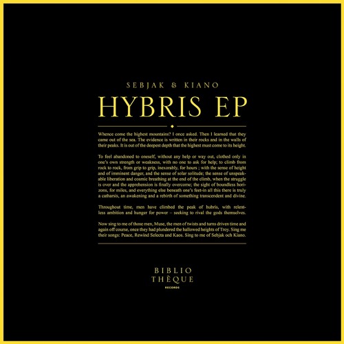 Sebjak &amp; Kiano – Hybris EP by Bibliothèque Records on ...