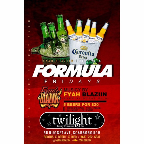 FORMULA FRIDAYS MIX CD - FYAHBLAZIIN - MIXTURE of INDIAN, CHUTNEY, SOCA, SPANISH, & DANCEHALL