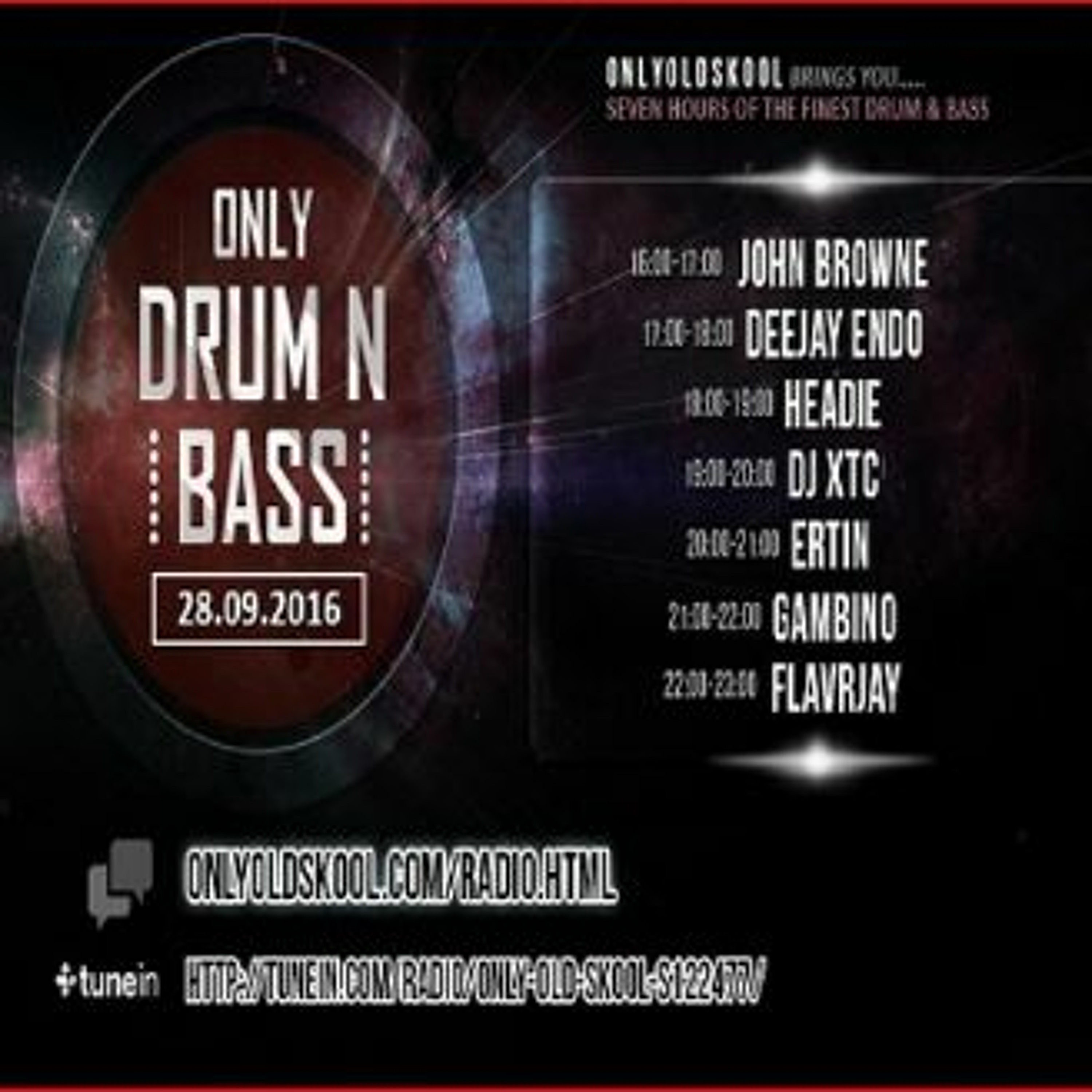 FLavRjay on OOS Radio. Only Drum n Bass Night. 28-9-16 episode artwork