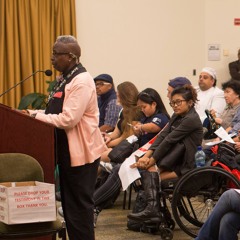 Paula Whitney Best testifies at the CUNY BOT Hearing at Baruch College on September 19, 2016