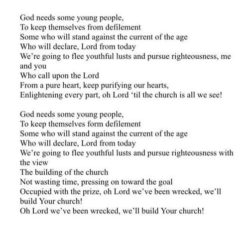 God Needs Some Young People