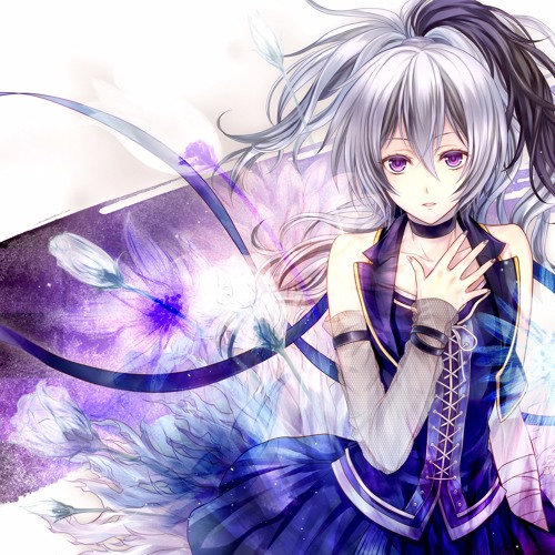 Anime girl with purple eyes