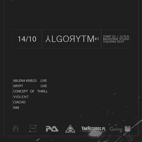 Artyści / IR/ON pres. Λ l g o r y t m # 1 | 14/10 @ Backstage Studio / Warszawa