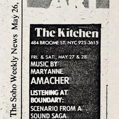 Maryanne Amacher introduces "Listening at Boundary" at The Kitchen, 1977