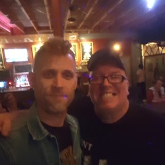 Davey Quinn and I at the Backyard talking tiltWheel and art.