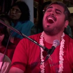 Toronto Ratha Yatra 2016 stage kirtan with Kish on flute and Amala Harinama on mridanga