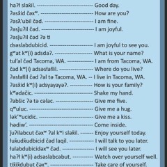 Twulshootseed Greetings and Departures