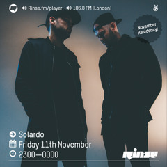 Rinse FM Podcast - Solardo - 11th November 2016