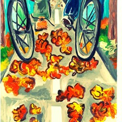 Otoño en bicicleta (obra contemporánea)