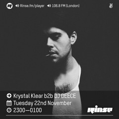 Rinse FM Podcast - Krystal Klear b2b DJ DEECE - 22nd November 2016