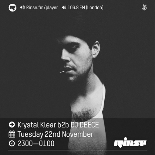 Rinse FM Podcast - Krystal Klear b2b DJ DEECE - 22nd November 2016
