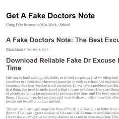 Tricks And Tactics To Using Fake Doctor's Notes Online