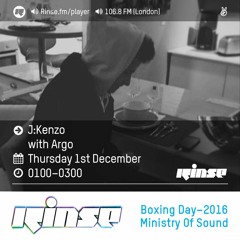Rinse FM Podcast - J:Kenzo w/ Argo - 1st December 2016