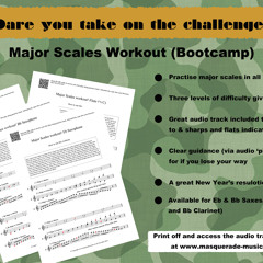 Scales Practice track (major keys) with cue for changes