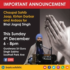 Samagam For ChardiKala of Bhai Jagraj Singh Ji - SGSS Southall (04/12/16)