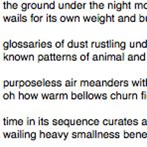 the ground under the night moans like we do