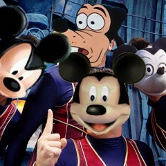 We Are Number One but the vocals are modified to sound like Mickey Mouse