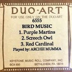 Mumma: Bird Music 1.  Purple Martins; Screech Owl; Cardinal. Archie Mumma 1922  Duo-Art 6555