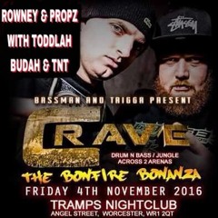 Rowney & Propz w/ Toddlah, Budah Judah & TNT @ Crave | November 4th 2016