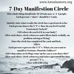 How To Do A 7-Day Manifestation Circle  -Rev. Liliana Barzola