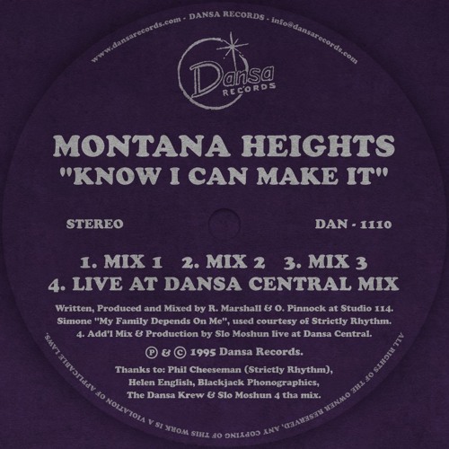 Montana Heights - "Know I Can Make It" (1995)