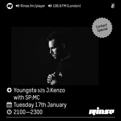 Rinse FM Podcast - Youngsta B2B J:Kenzo w/ SP:MC (Contact Special) 17th January 2017
