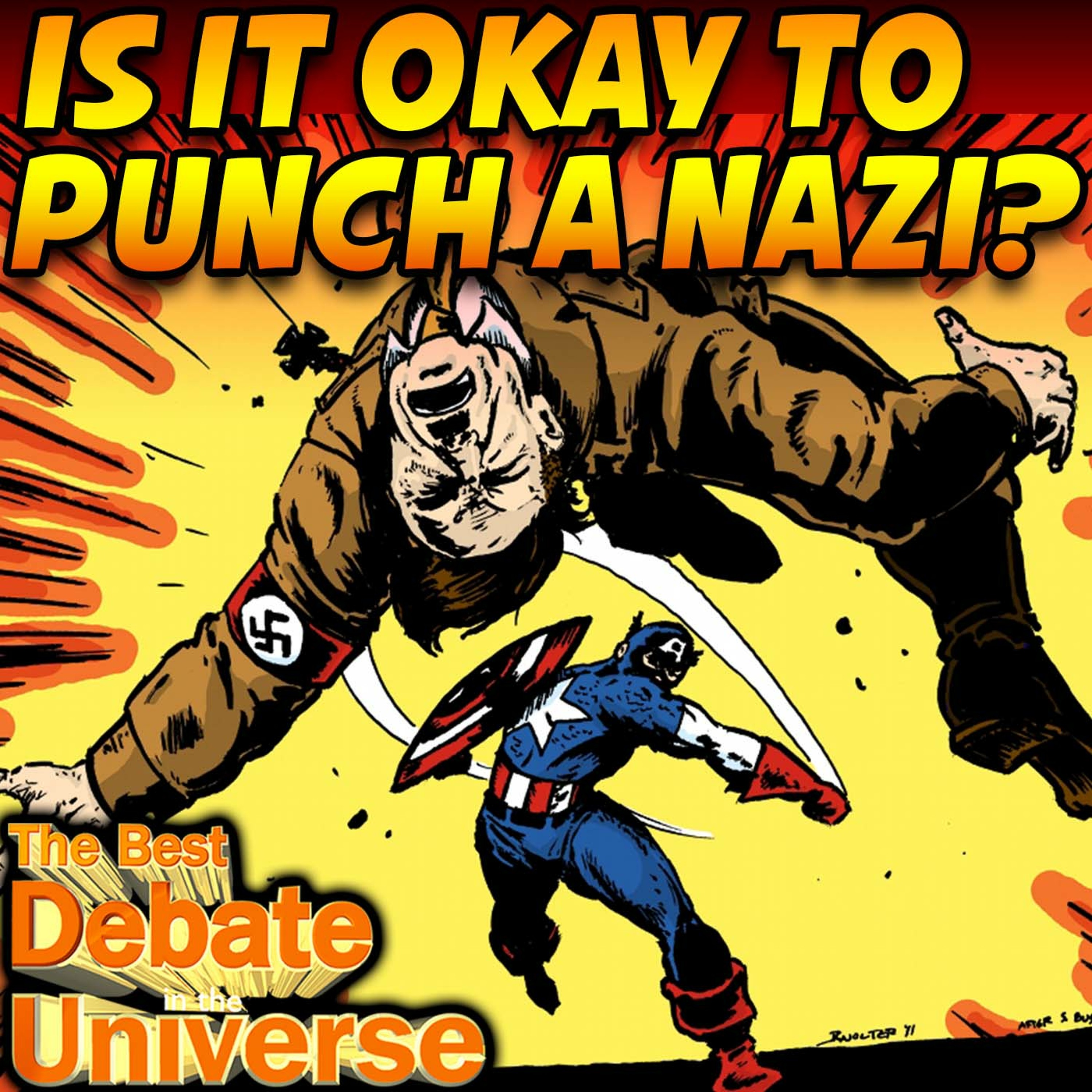 #34 - Mike D, Is it okay to punch a Nazi? With Rucka, Mikey Bolts, Angry Librarian episode artwork