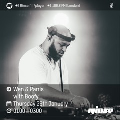 Guest mix for Wen & Parris Rinse FM 26/01/2017